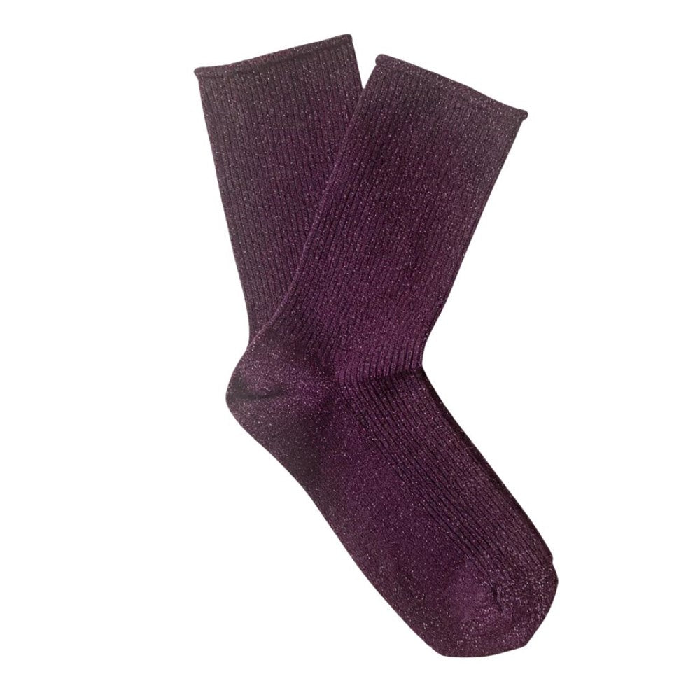 KLUE Glitter Lurex Socks - Burgundy