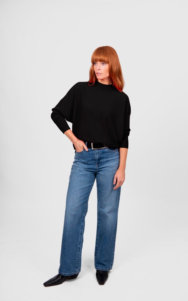 Dolman 3/4 Sleeve Pullover - Black - Presence Hamilton