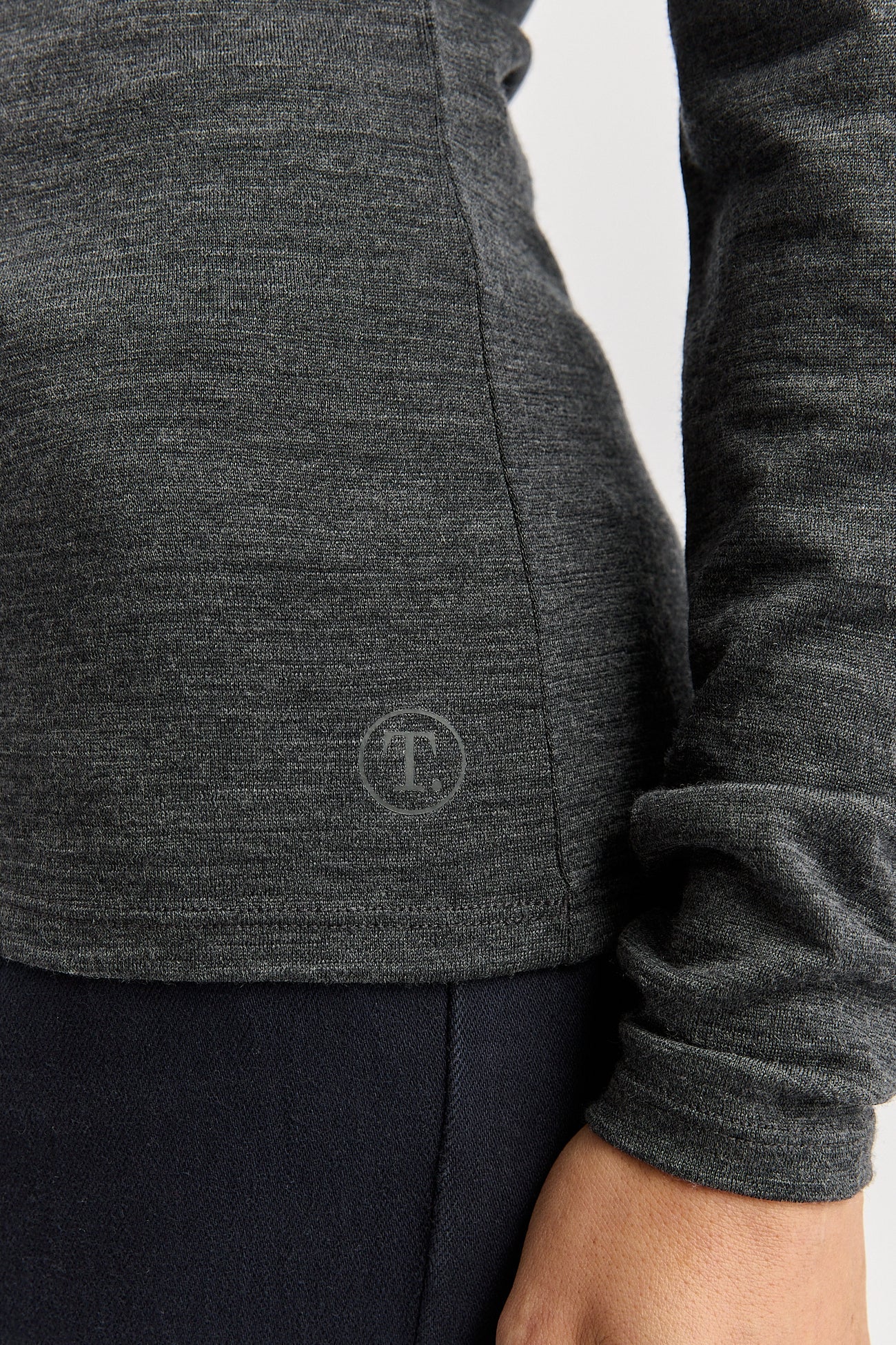 Turtle Neck Merino Tee- Charcoal - Presence Hamilton