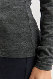 Turtle Neck Merino Tee- Charcoal - Presence Hamilton