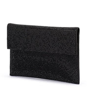 CARA Crystal Envlope Clutch- Black