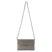 CARA Crystal Envlope Clutch-Gunmetal