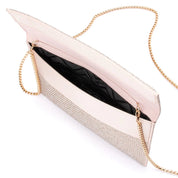 CARA Crystal Envlope Clutch- Champagne
