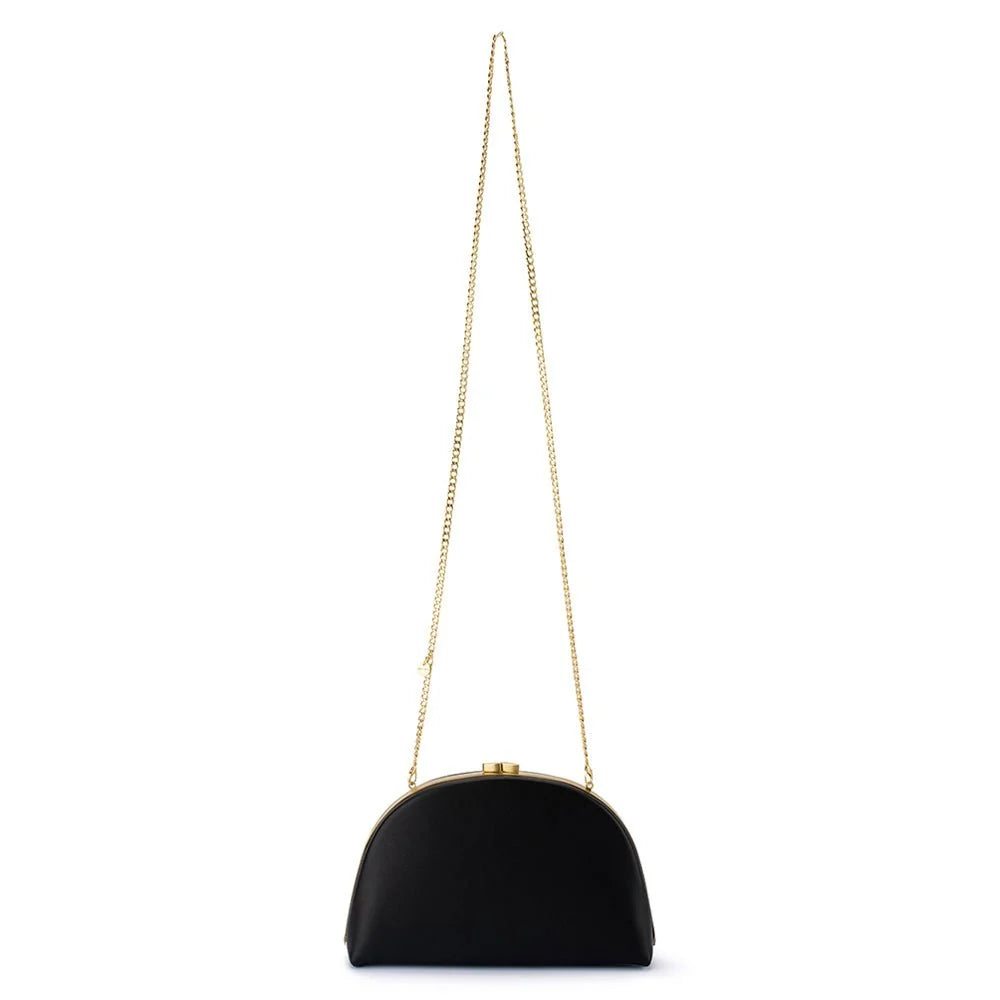 Celeste Curved Clutch-Black