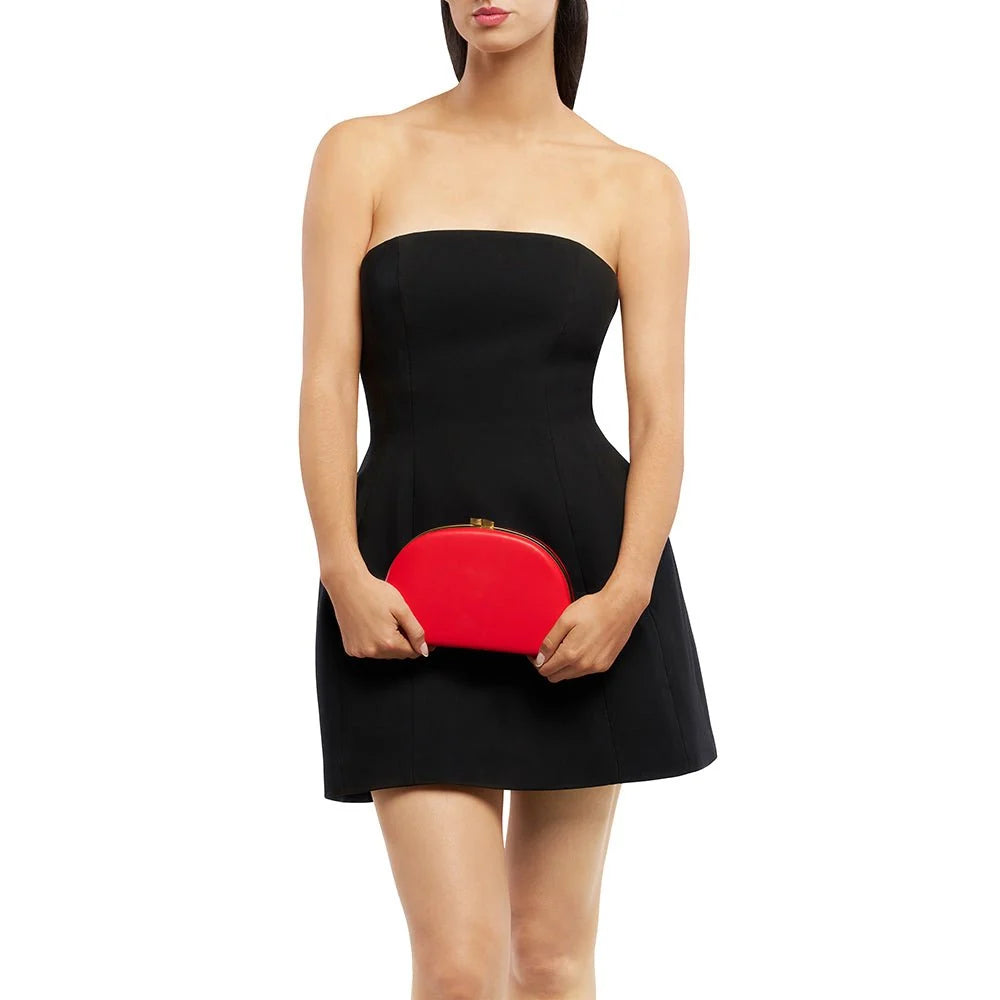 Celeste Curved Clutch- Red