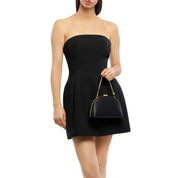 Celeste Curved Clutch-Black