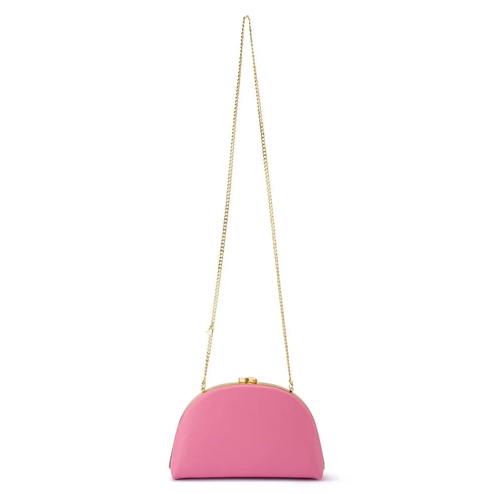 Celeste Curved Clutch- Pink