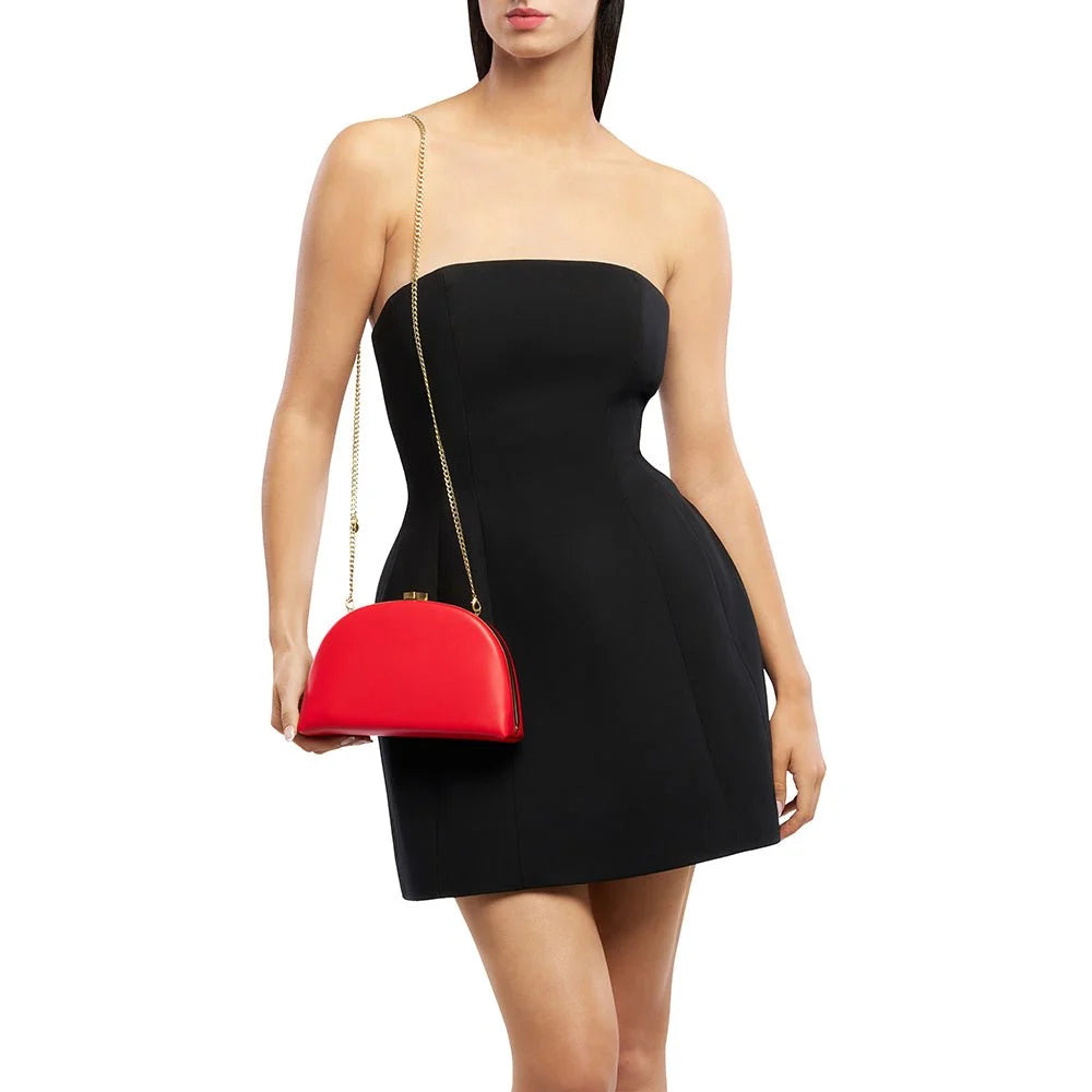Celeste Curved Clutch- Red