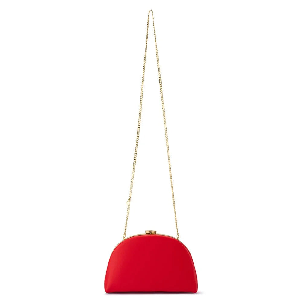Celeste Curved Clutch- Red