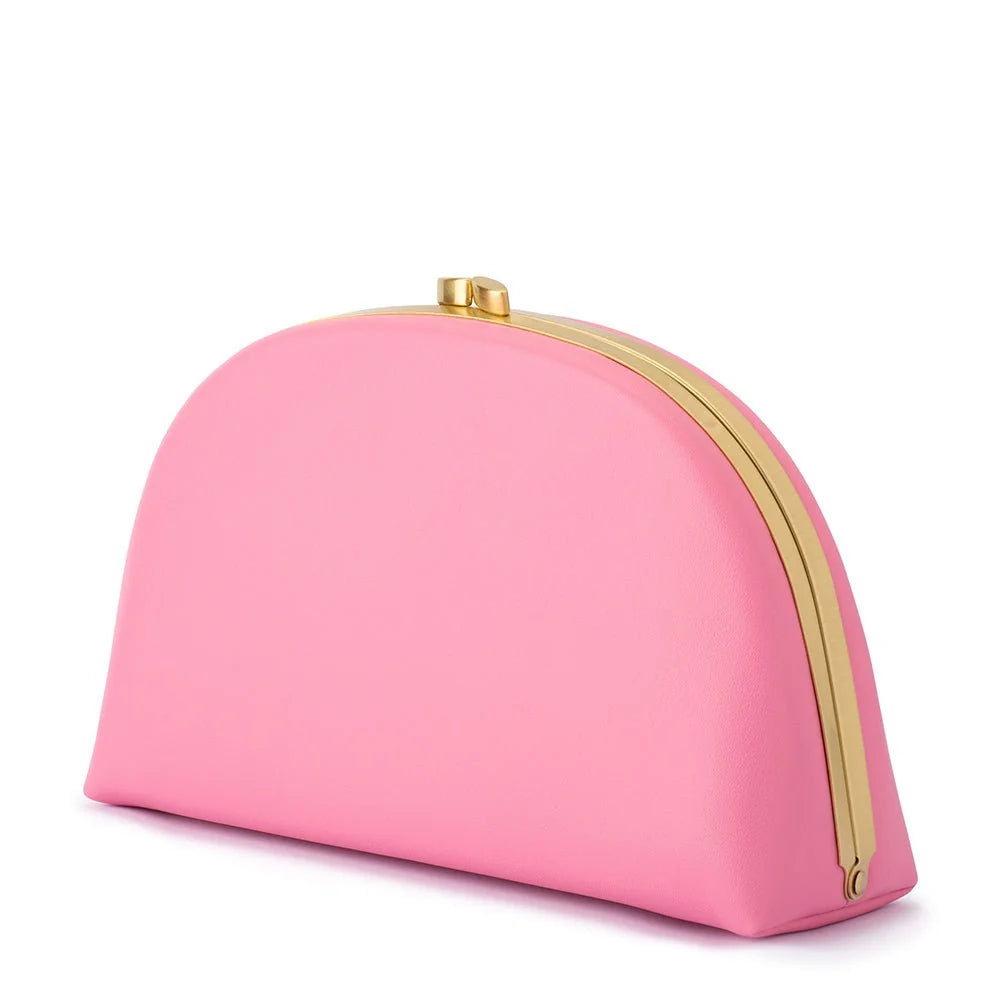 Celeste Curved Clutch- Pink