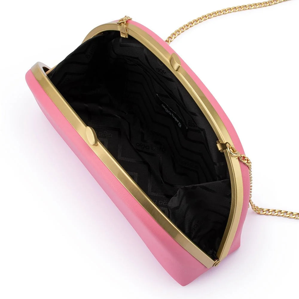 Celeste Curved Clutch- Pink