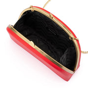 Celeste Curved Clutch- Red