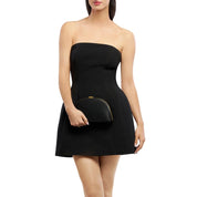 Celeste Curved Clutch-Black