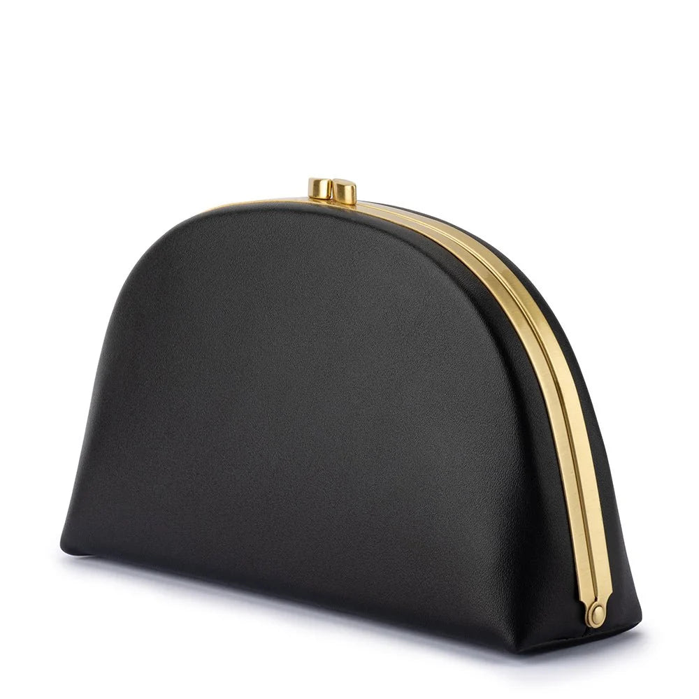 Celeste Curved Clutch-Black