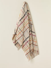 Bronte Windowpane Throw- Beige & Multi