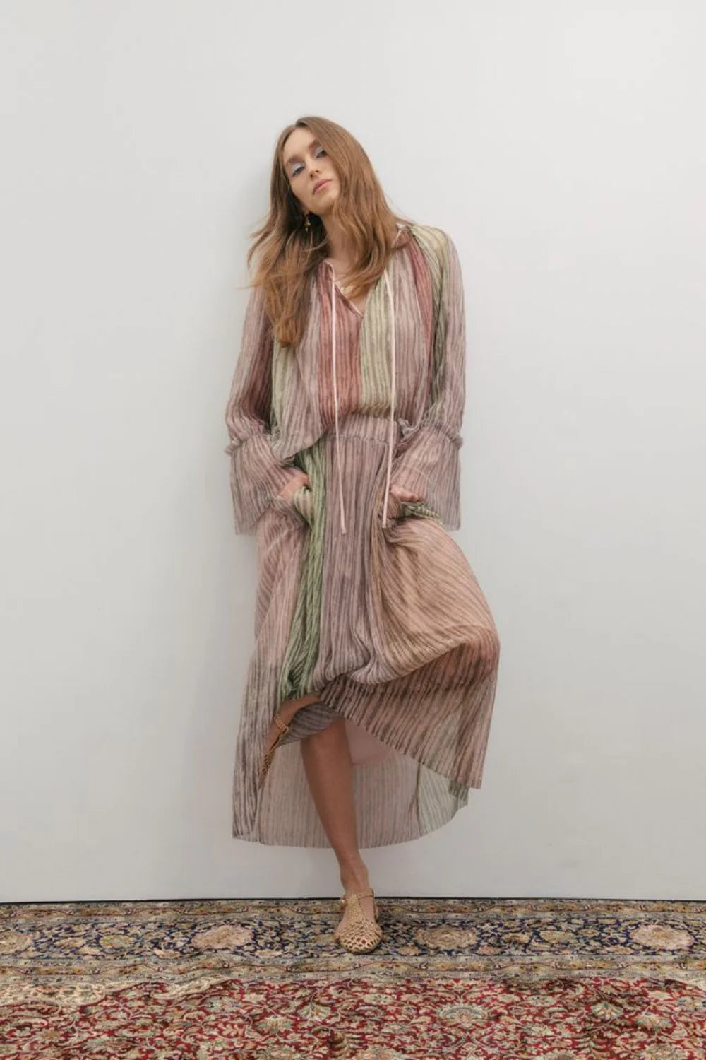 Crystalline Maxi Skirt- Shimmering Dawn Light