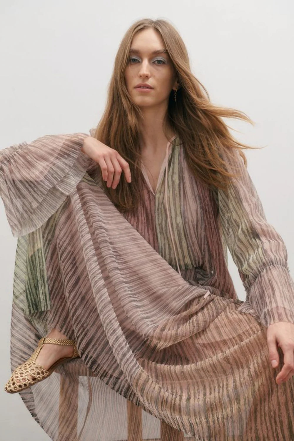 Crystalline Maxi Skirt- Shimmering Dawn Light