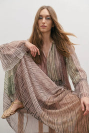 Crystalline Maxi Skirt- Shimmering Dawn Light