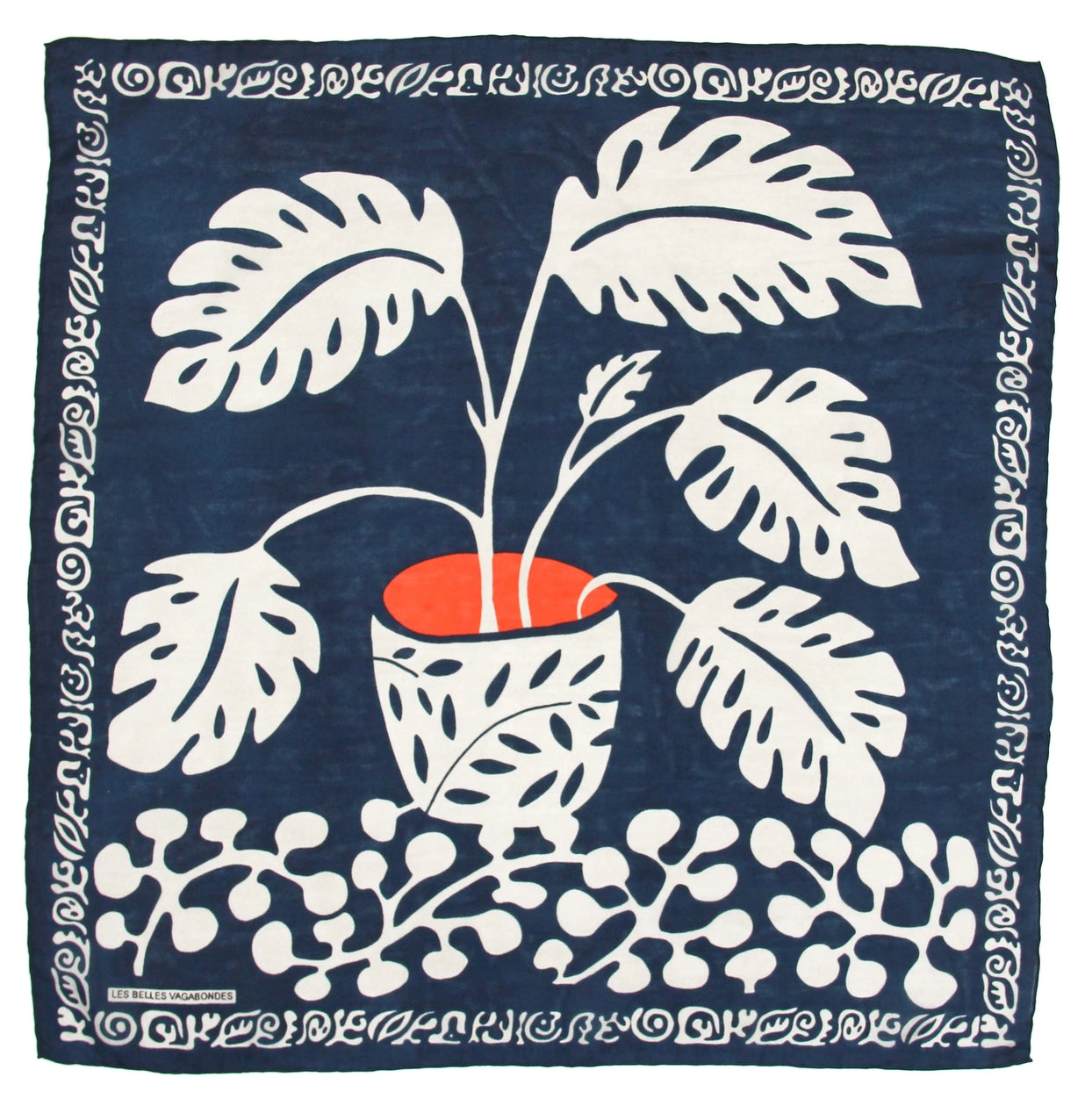 Mini Marine Arum Silk Scarf