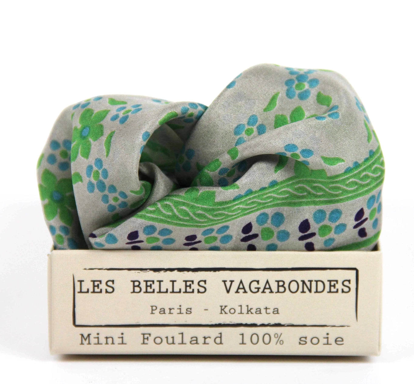 Mini Natasha Green Silk Scarf