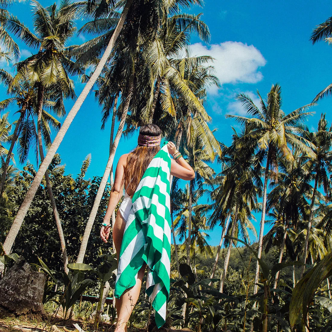 Quick Dry Beach Towel - Cancun Green