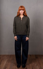 Wool Bomber Jacket - Olive - Presence Hamilton