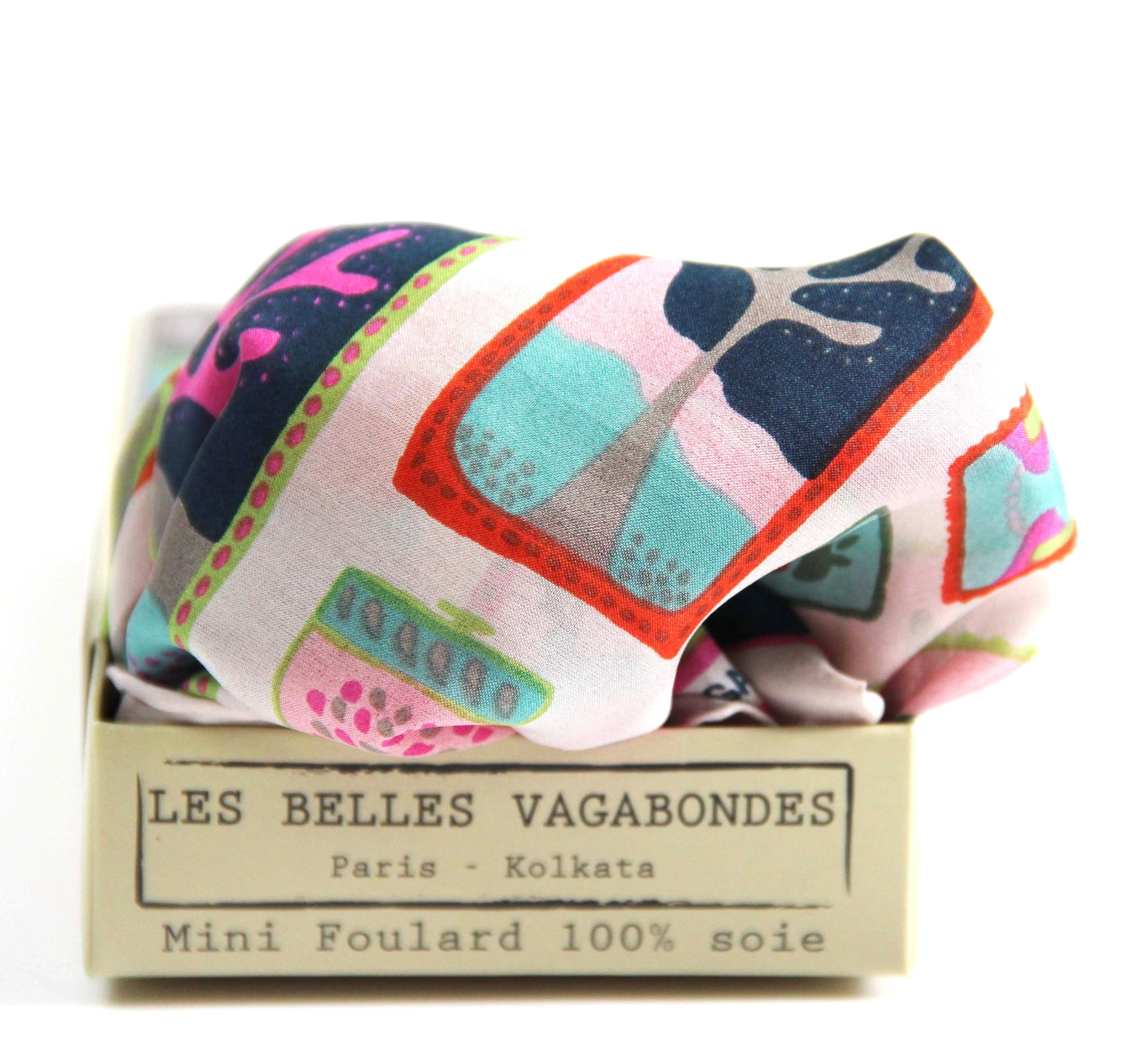 Mini Postcard Fuchsia Silk Scarf - Presence Hamilton