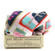 Mini Postcard Fuchsia Silk Scarf - Presence Hamilton