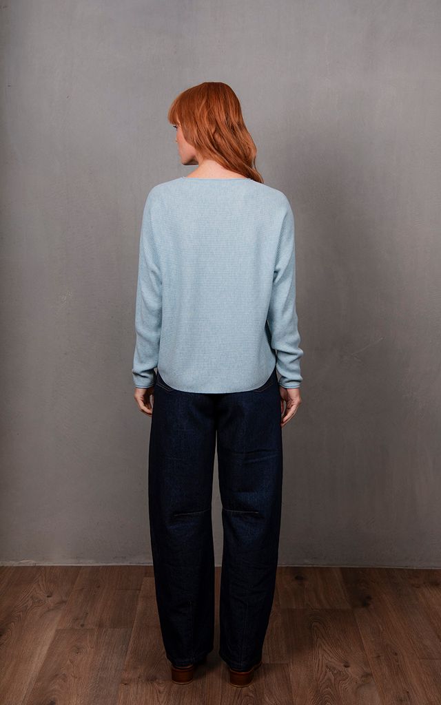 Dolman Ribbed Pullover - Aquamarine - Presence Hamilton