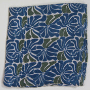 Mini Plumeria Marine Navy Silk Scarf