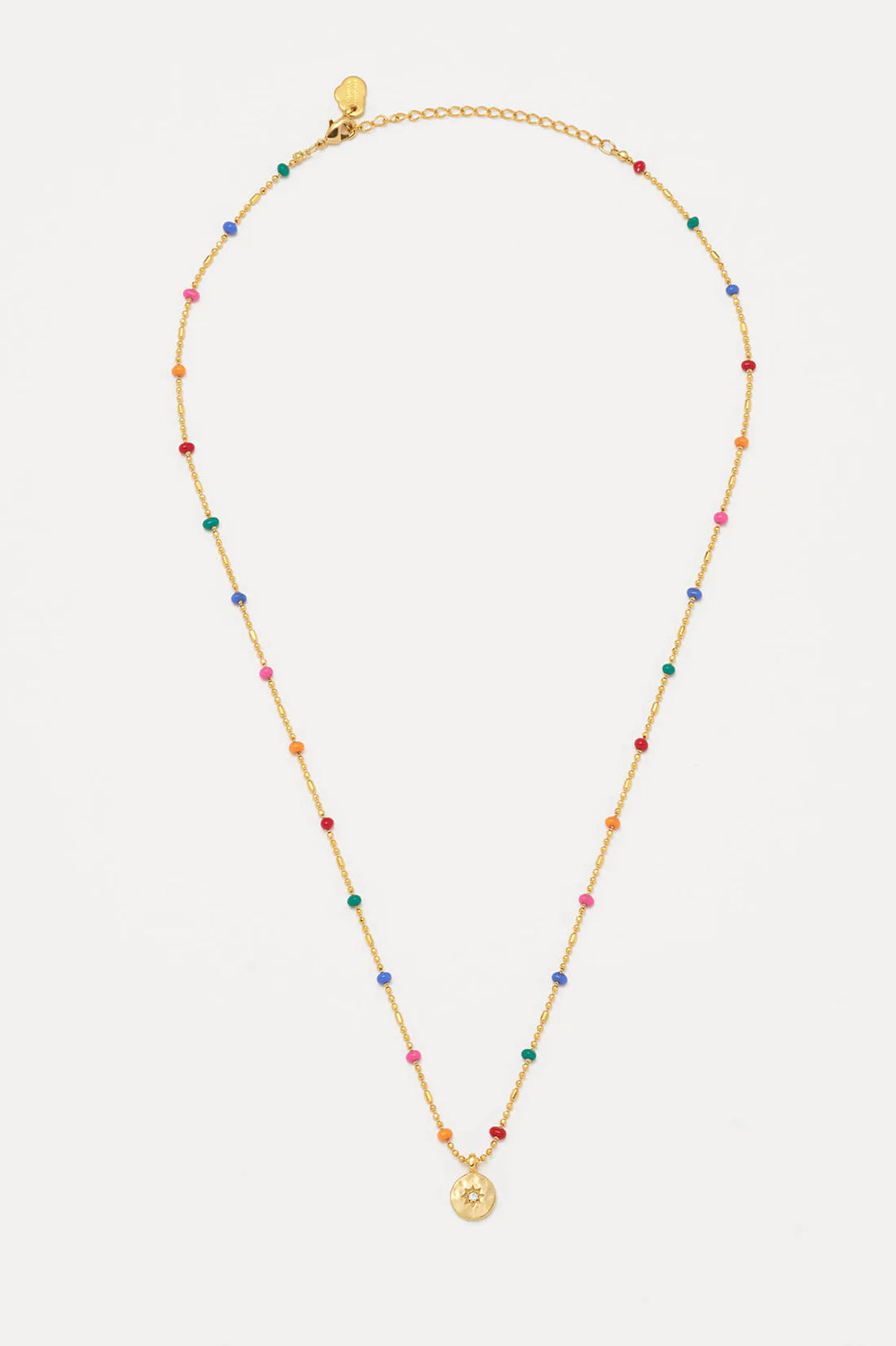 Rainbow Beaded Pendant Necklace