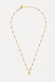 Rainbow Beaded Pendant Necklace