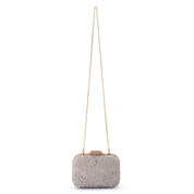 Elena Appliqued Clutch- Natural