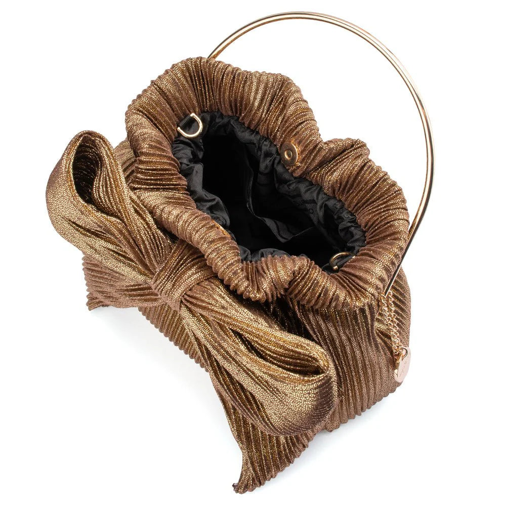 Elise Pleated Top Handle - Bronze - Presence Hamilton
