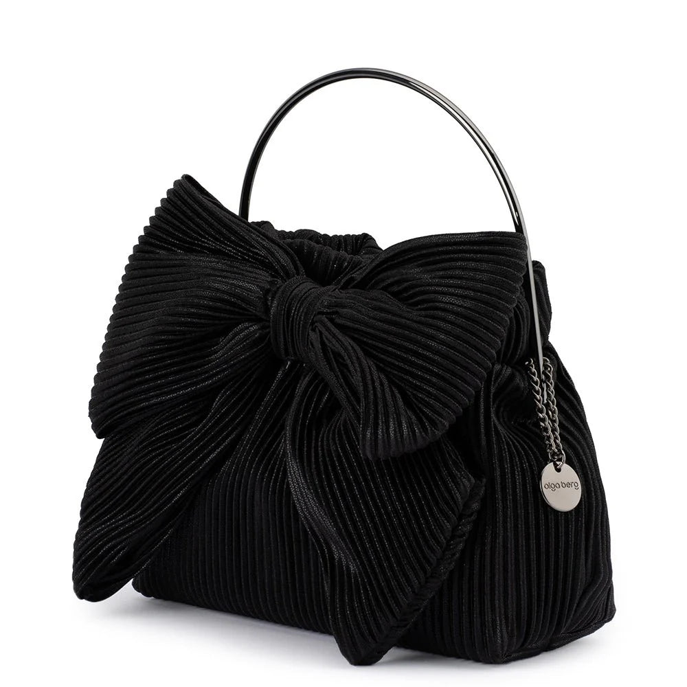 Elise Pleated Top Handle -Black - Presence Hamilton