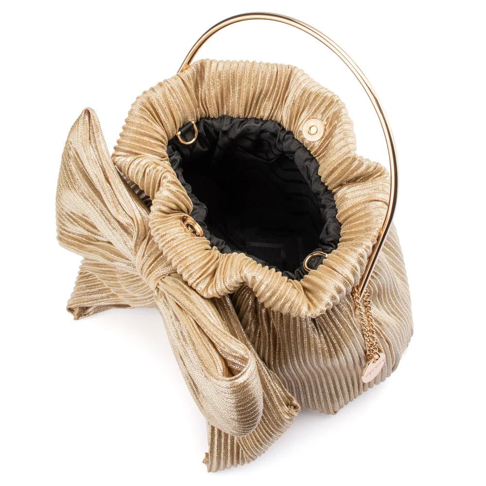 Elise Pleated Top Handle -Gold - Presence Hamilton