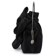 Elise Pleated Top Handle -Black - Presence Hamilton