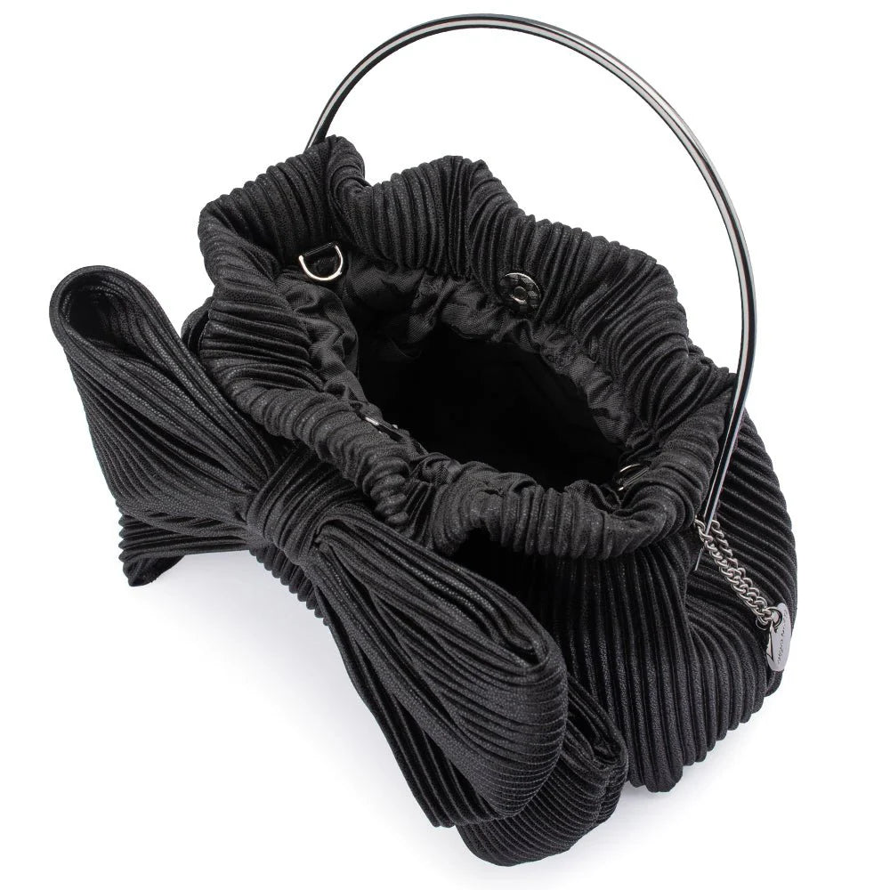 Elise Pleated Top Handle -Black - Presence Hamilton