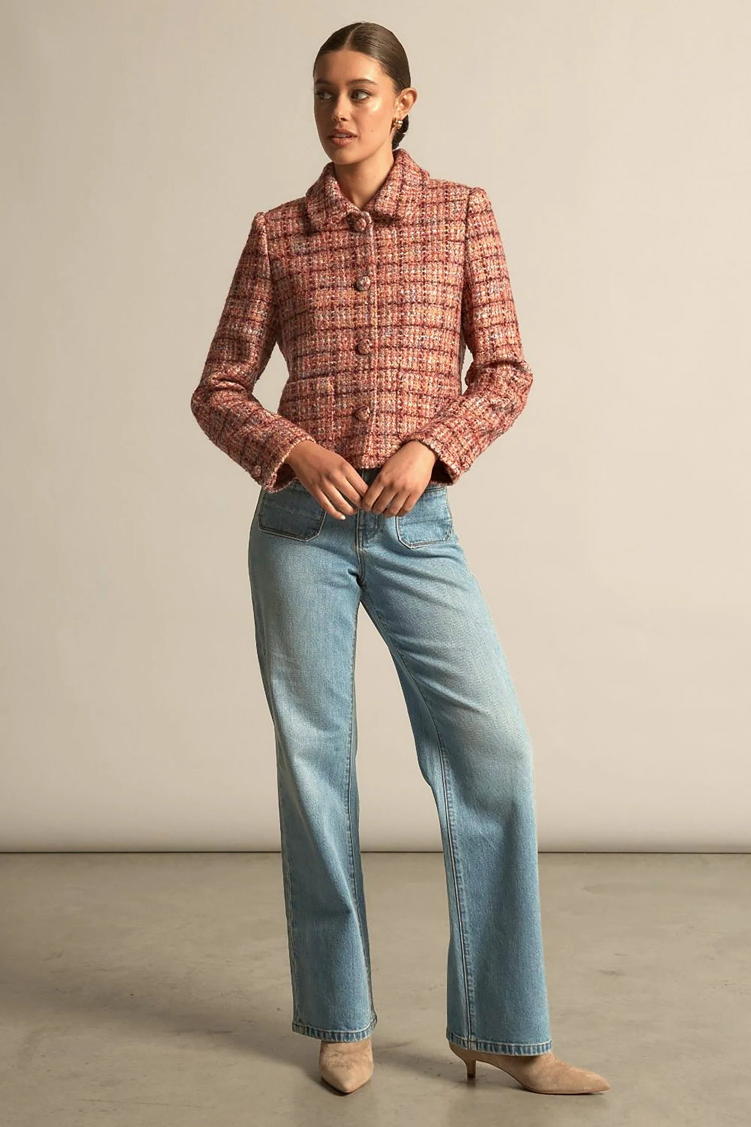 Plume Jacket- Berry Check