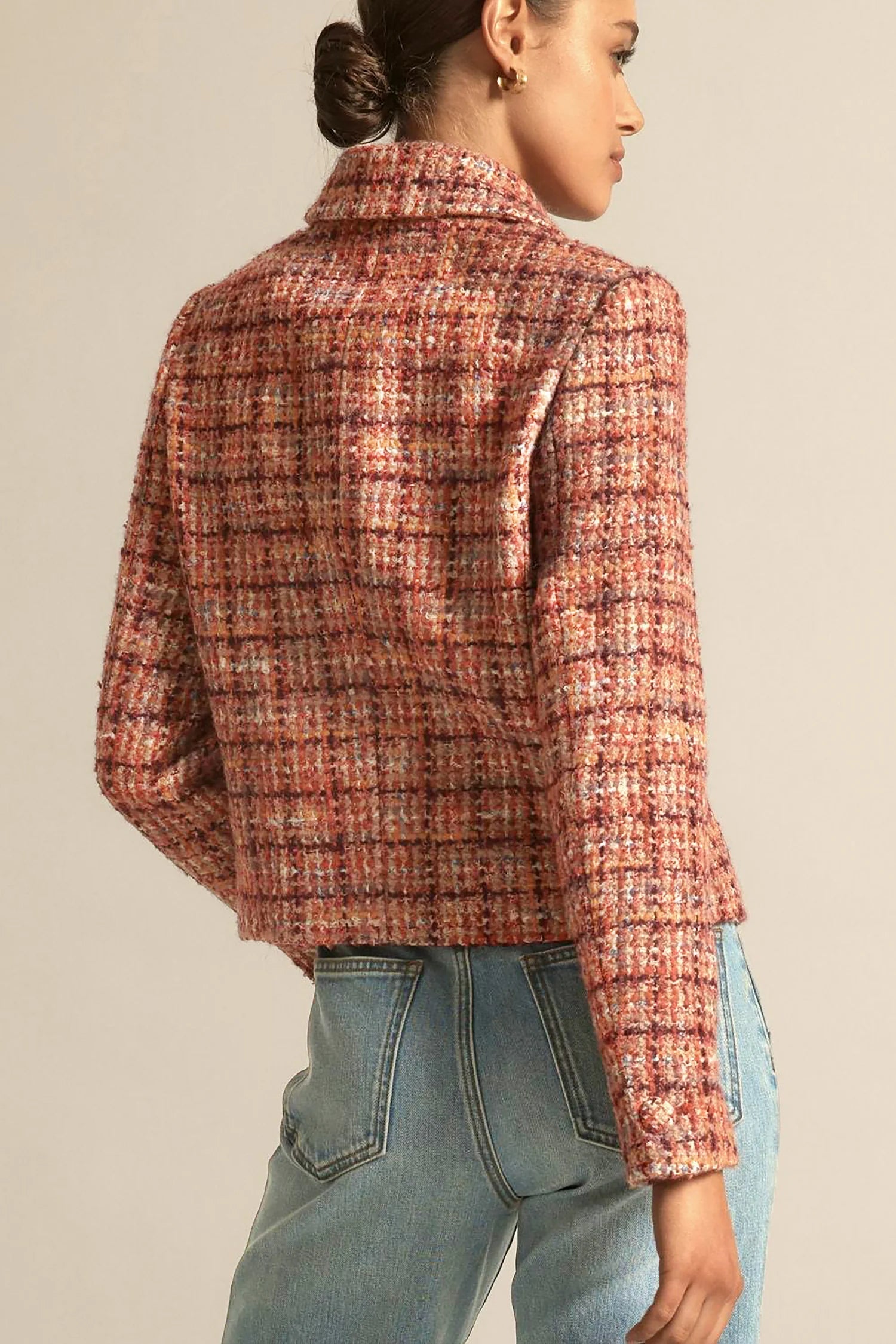 Plume Jacket- Berry Check