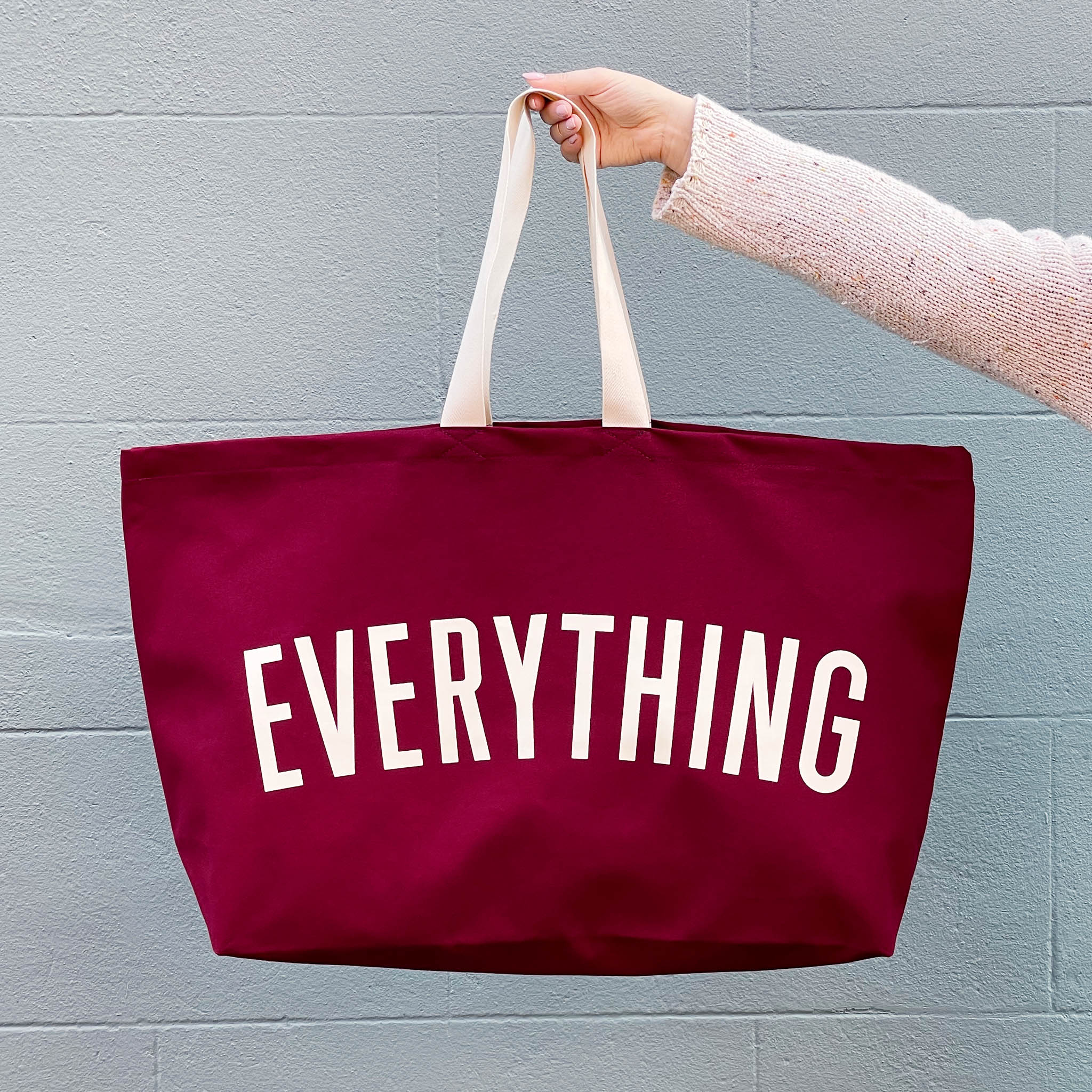 Everything - REALLY Big Oversized Tote Bag - Burgundy