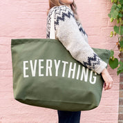 Everything - REALLY Big Oversized Tote Bag - Olive Green