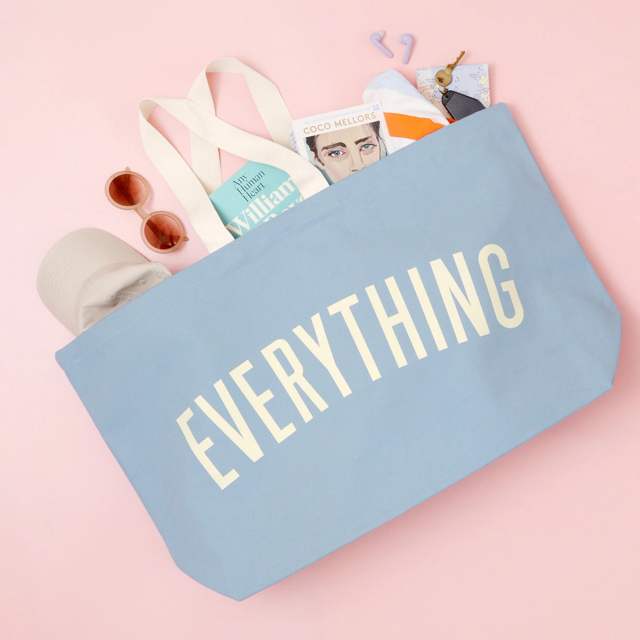 Everything - REALLY Big Oversized Tote Bag - Light Blue