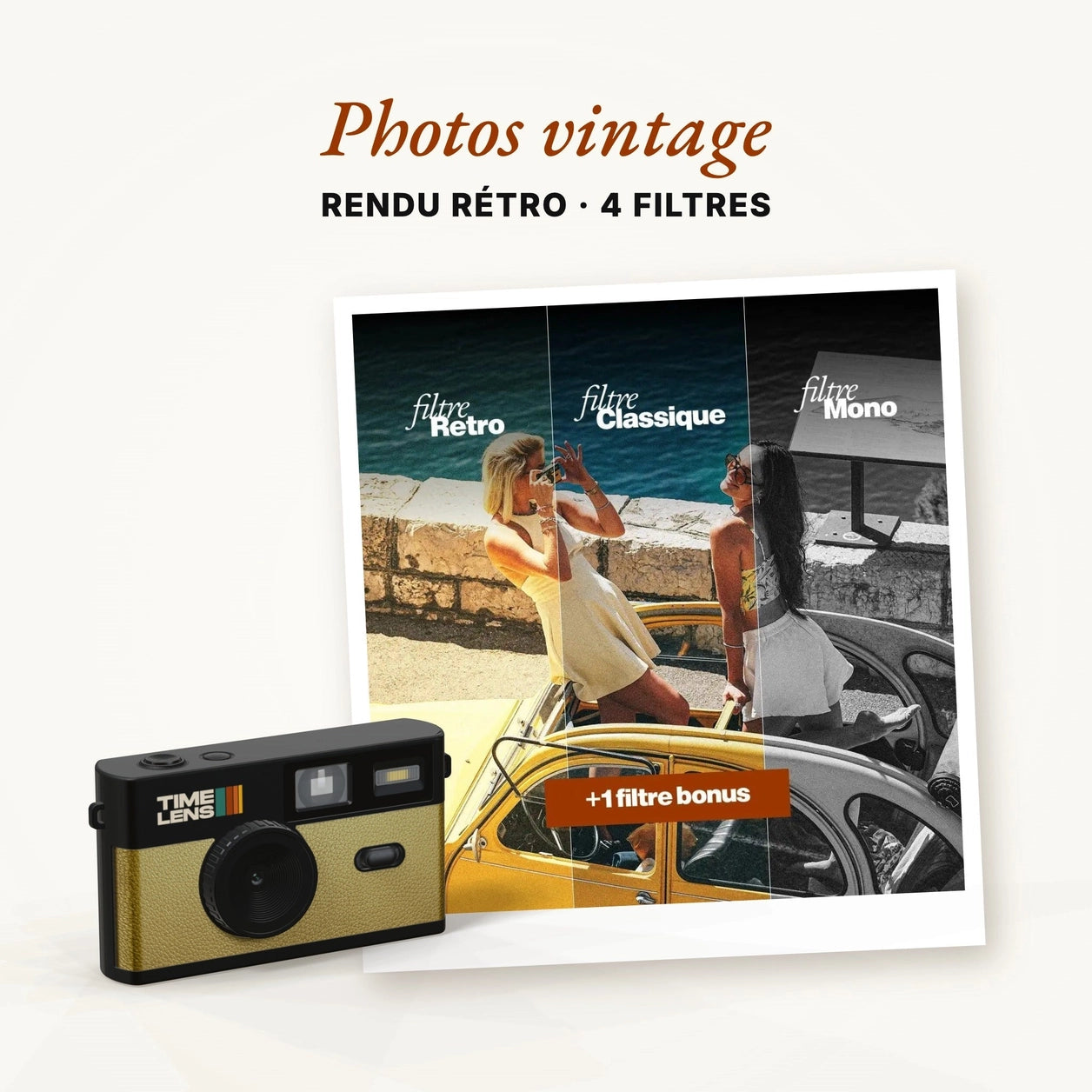Timelens Digital Camera- Pop Edition 80's Gold