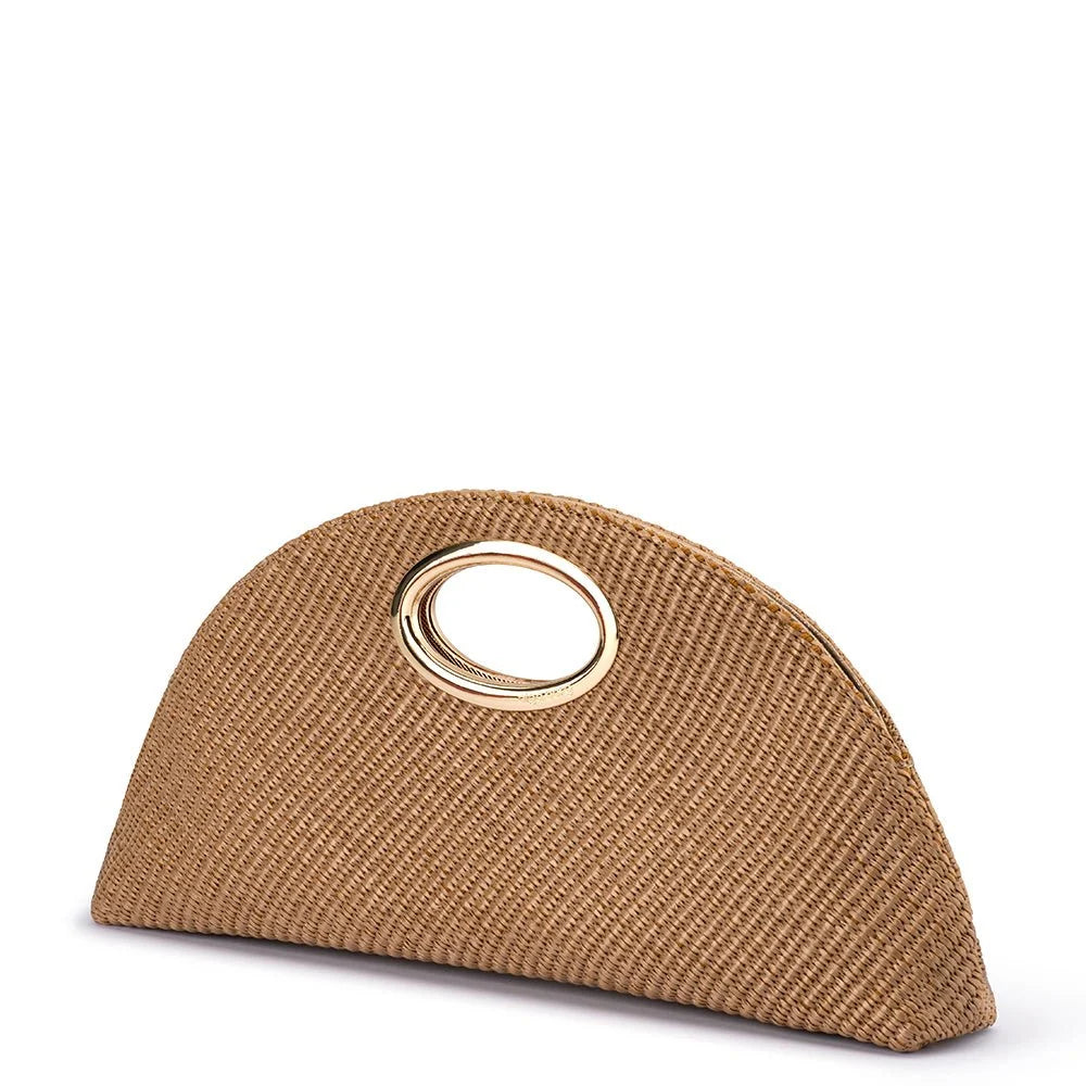 Geena Straw Clutch Bag - Natural