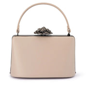 Grace Embellished Frame Bag - Natural