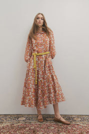 Grace Maxi Dress- Peach Peacock