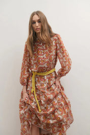 Grace Maxi Dress- Peach Peacock