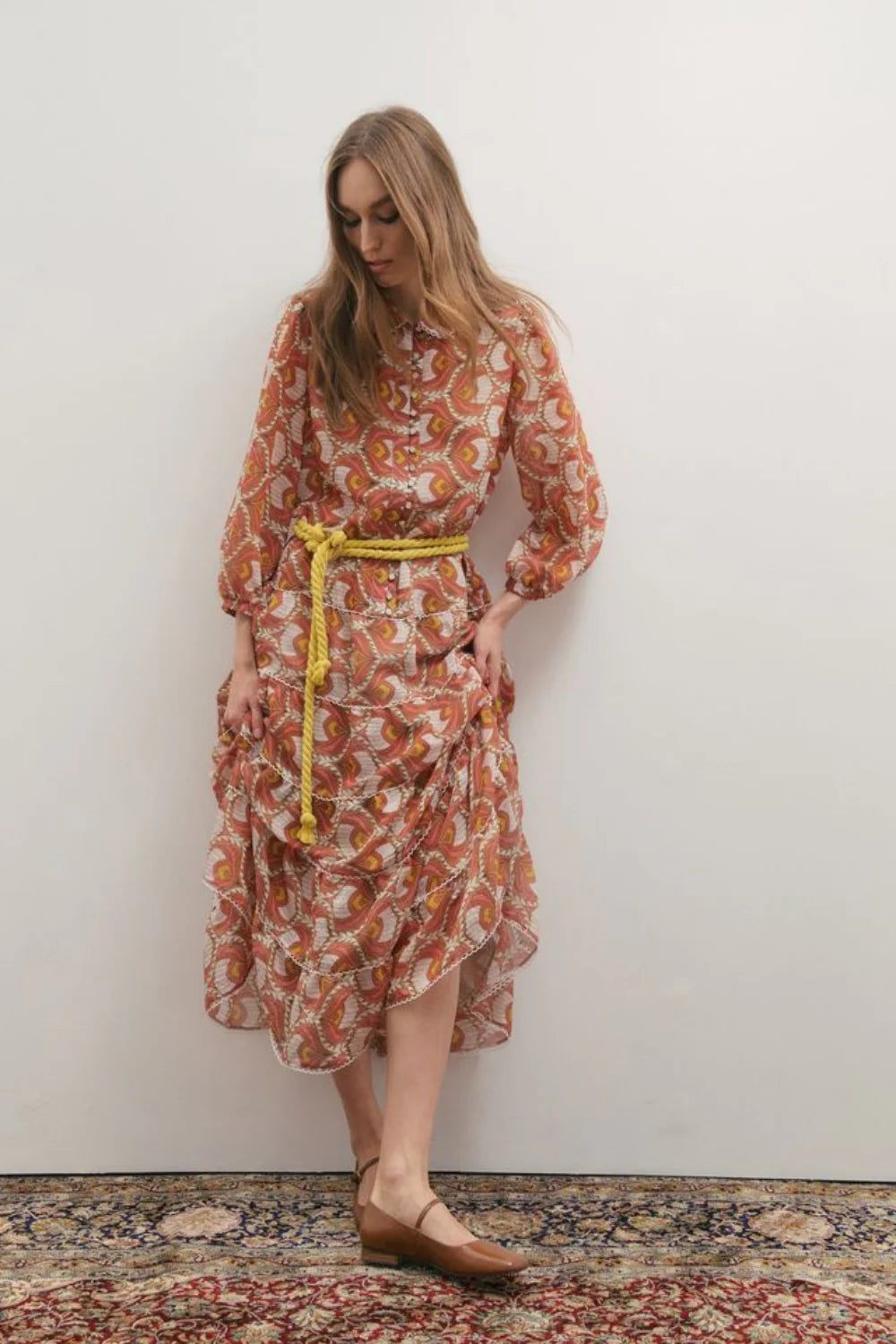 Grace Maxi Dress- Peach Peacock