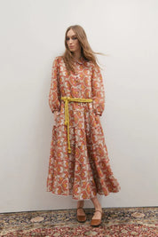 Grace Maxi Dress- Peach Peacock